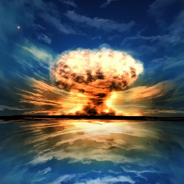 Ядерный взрыв в наружном урегулировании — стоковое фото