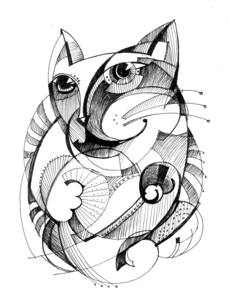 Кошка - абстрактный рисунок Лицензионные Стоковые Изображения