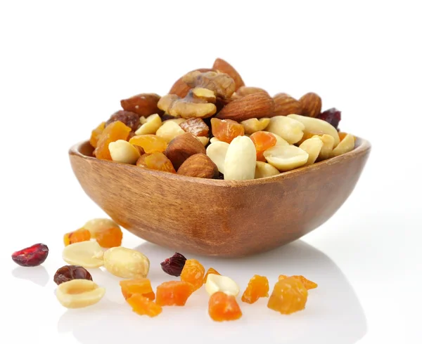 Смешанные сушеные фрукты, орехи и семена — стоковое фото