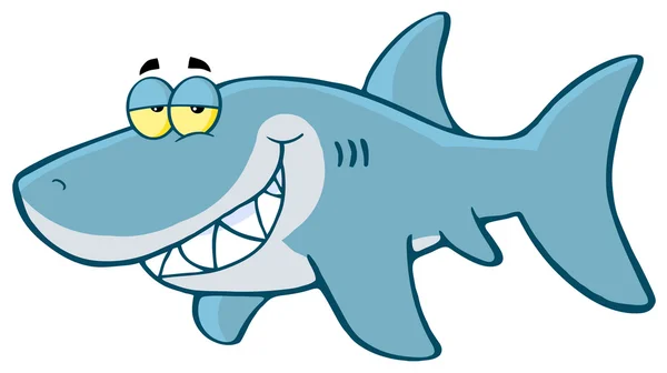 Акула мультипликационный персонаж — стоковое фото