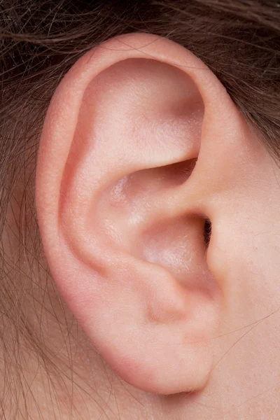 Детали лица с человеческим ухом — стоковое фото