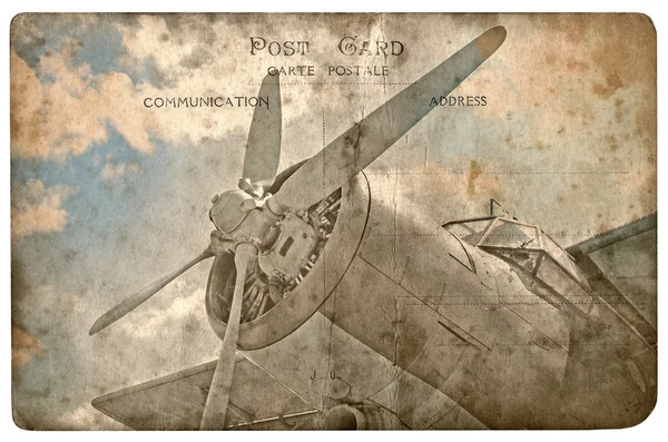 Старинный военный открытка — стоковое фото