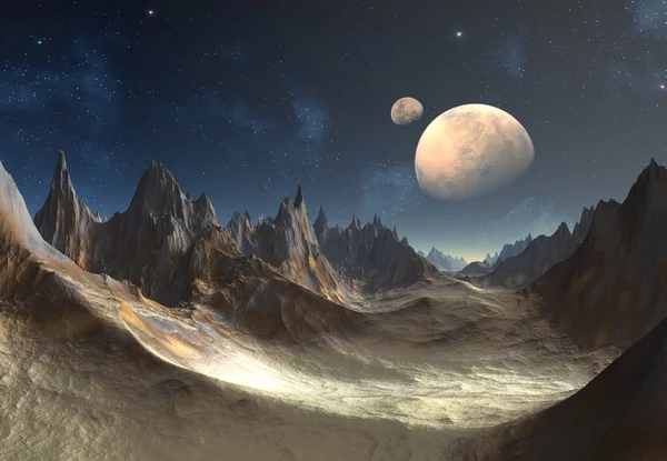 Чужеродные Планета с Лун Стоковое Фото