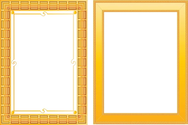 Две золотая рамка Стоковая Иллюстрация