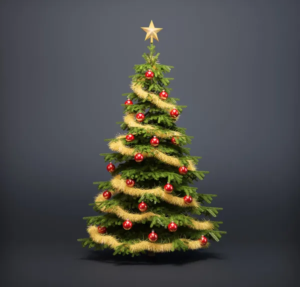 Рождественская елка на темном фоне — стоковое фото