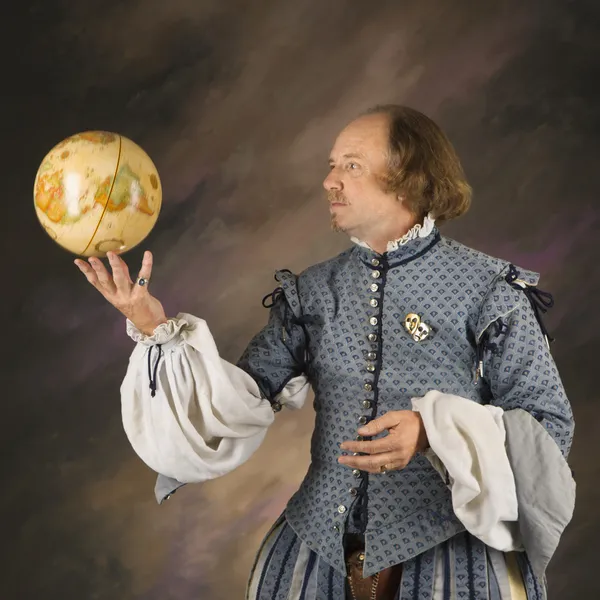 Шекспир с глобусом Лицензионные Стоковые Изображения