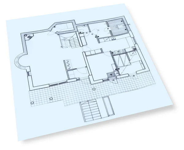 Дом строительных чертежей плана — стоковое фото