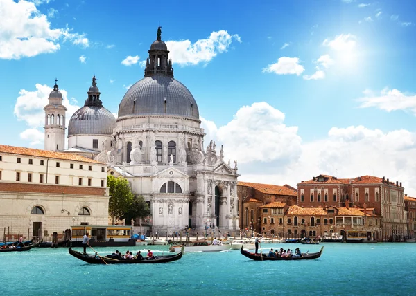 Великий канал и базилика Санта-Мария della приветствие, Венеция, Италия Стоковое Изображение