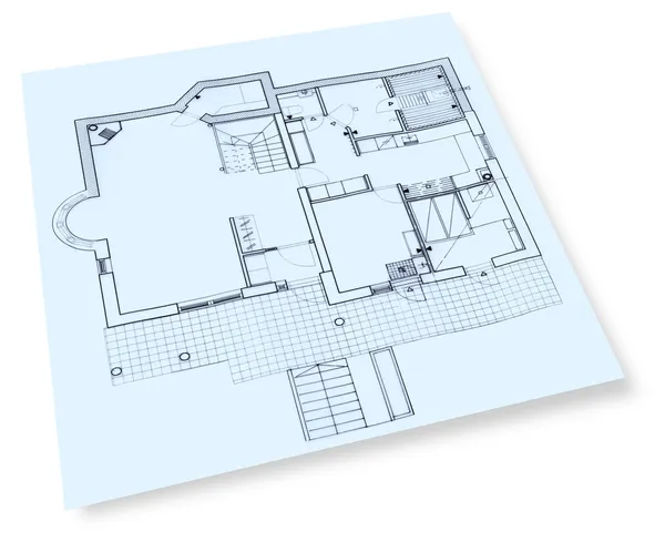 Дом строительных чертежей плана — стоковое фото