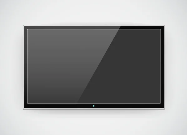 Черный ЖК- или экране телевизора LED, висит на стене Лицензионные Стоковые Изображения