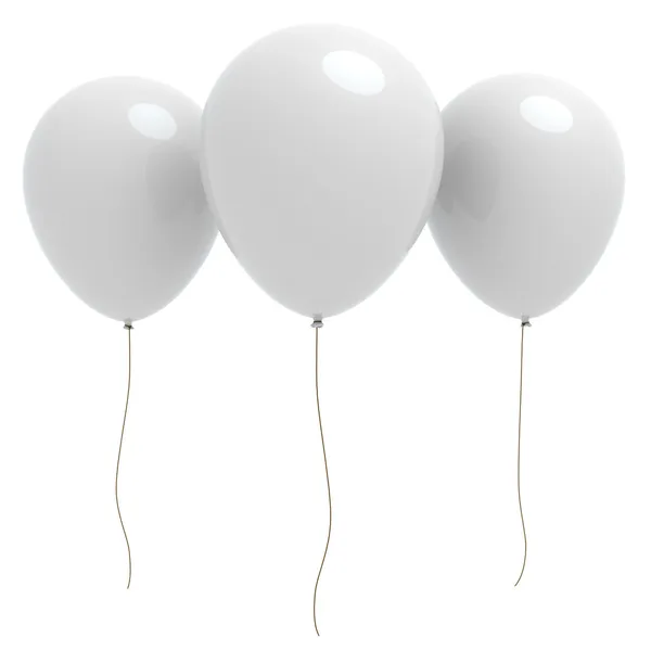 Три 3d белые шары с copyspace — стоковое фото