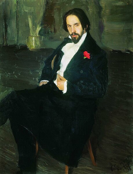 File:1901. Portrait of Ivan Bilibin by B. Kustodiev.jpg