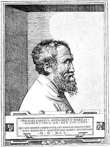 Гравюра с портретом Микеланджело (Кондиви)