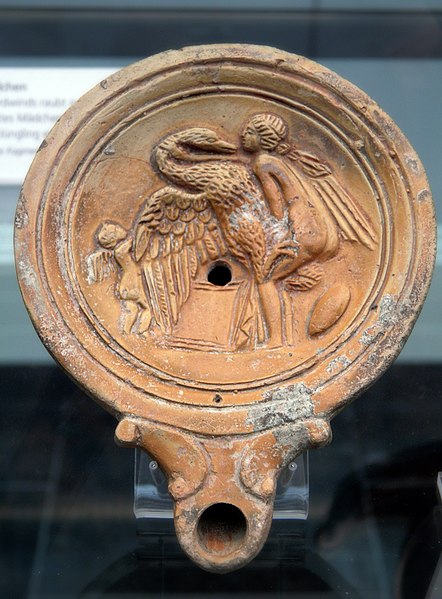Image result for Римская масляная лампада. Roman oil lamp, Леда и лебедь