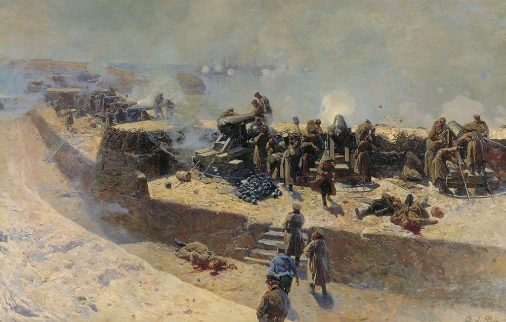 Отражение бомбардировки англо-французского флота со стороны Александровской батареи 5 октября 1854 года — Рубо Франц Алексеевич 