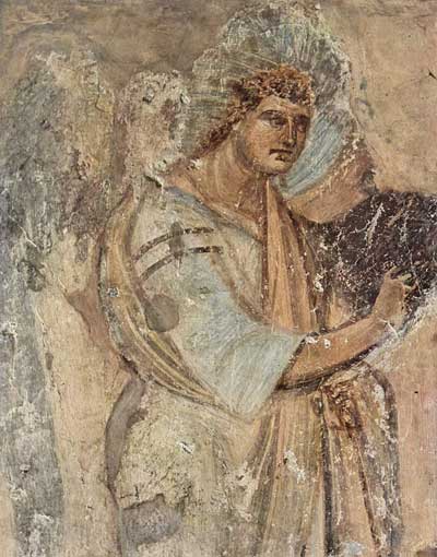 Архангел Гавриил. Фрагмент фрески церкви Санта Мария Антиква. Середина VII в. Рим