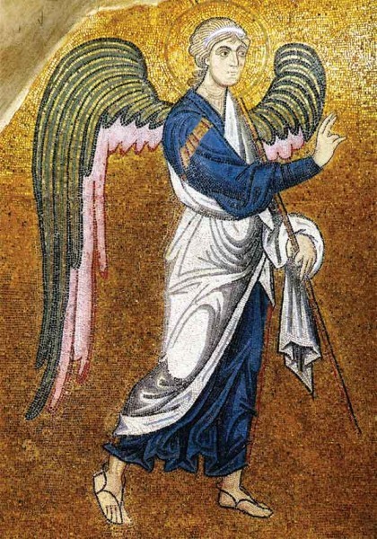 Архангел из композиции «Благовещение». Мозаика ц. Успения в Дафни. Около 1100г. Греция