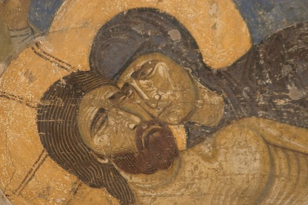 Фреска Спасо-Преображенского собора Мирожского монастыря. Около 1156 г. Псков. Фрагмент