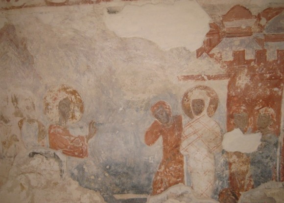 Фреска собора Рождества Богородицы Снетогорского монастыря. 1313 г. Псков.