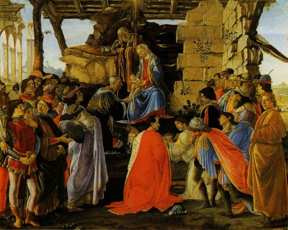 Сандро Ботичелли. Поклонение волхвов. Ок.1475 г. Галерея Уффици, Флоренция, Италия