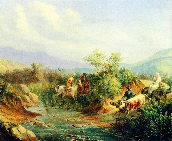 "Нападение. Сцена из кавказской жизни" (масло, 1837) © Предоставлено Государственным музеем-заповедником "Тарханы" Фото: http://tass.ru/